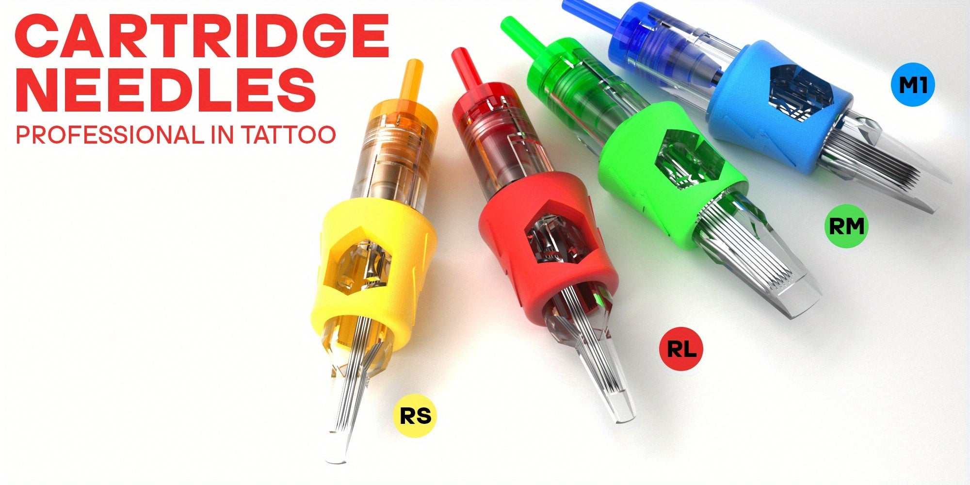 Regalo de Navidad Poseidón 50 agujas de cartucho de tatuaje, surtido de tamaños mixtos, Round Liner Shader Magnum Curved/Round Mag #12 Standard 3RL 5RL 7RL 9RL 5RS 7RS 9RS 7RM 9RM 9M1 Membrana desechable para pluma de tatuaje, regalos acogedores de invier