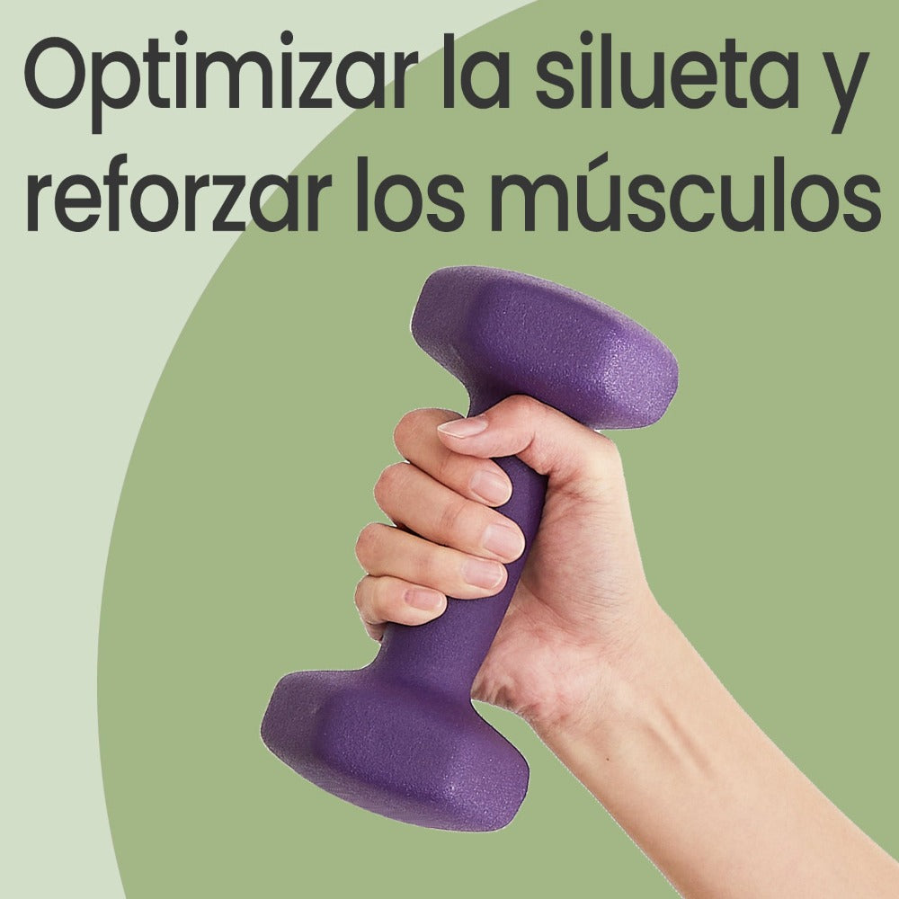 Juego de 2 Mancuernas, 2 x 2 kg, Pesas de Neopreno, Hexagonales, para Entrenamiento en Casa y Fitness