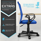 Silla de Oficina TRESKO® con Reposabrazos, Altura Ajustable Continua | Silla Giratoria de Malla Transpirable | Silla de Escritorio con Ruedas de Plástico Ligeras, Superficie Acolchada, Ajuste Ergonómico | Silla de Ordenador Ideal para Oficina en Casa, Hab