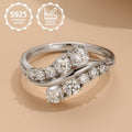 Anillo de moda para mujer, exquisito, de plata de ley 925, elegante y moderno, anillo de joyería de alta calidad para mujer, incrustado con moissanitas, adecuado para viajes de vacaciones, uso diario, es un regalo conmemorativo perfecto para amigos