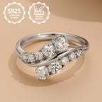 Anillo de moda para mujer, exquisito, de plata de ley 925, elegante y moderno, anillo de joyería de alta calidad para mujer, incrustado con moissanitas, adecuado para viajes de vacaciones, uso diario, es un regalo conmemorativo perfecto para amigos