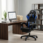 Silla de Juegos Furnishia con Reposapiés, Silla de Computadora Ajustable en Altura con Soporte Lumbar y Reposacabezas para Adultos, Silla de Oficina Giratoria 360 Grados para Oficina, Dormitorio, Estación de Trabajo Robusta