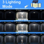 Juego de 2/4 piezas de luz solar para exterior, luz solar con sensor de movimiento de 348 LED y control remoto, luz de pared solar con 3 modos de iluminación, reflector de seguridad de gran angular de 270°, para porche, patio, jardín, garaje, pasillo, ter