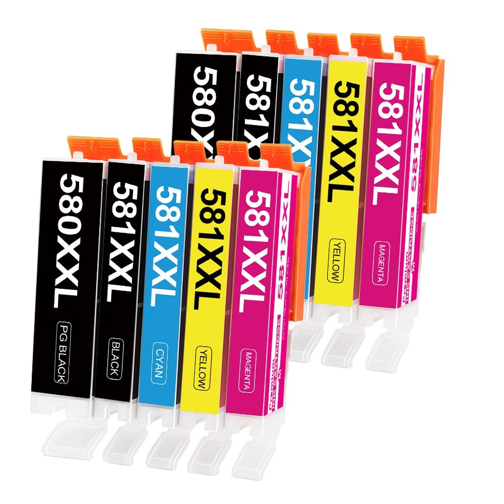 Cartuchos de impresora compatibles PGI-580 CLI-581XXL para Canon 580 581 Multipack para Canon Pixma TS705 TR8550 TS6150 TR7550 TS6250 TR8500 TS8251 TS6350 TS9550 TS6151 TS9551 (10 unidades)