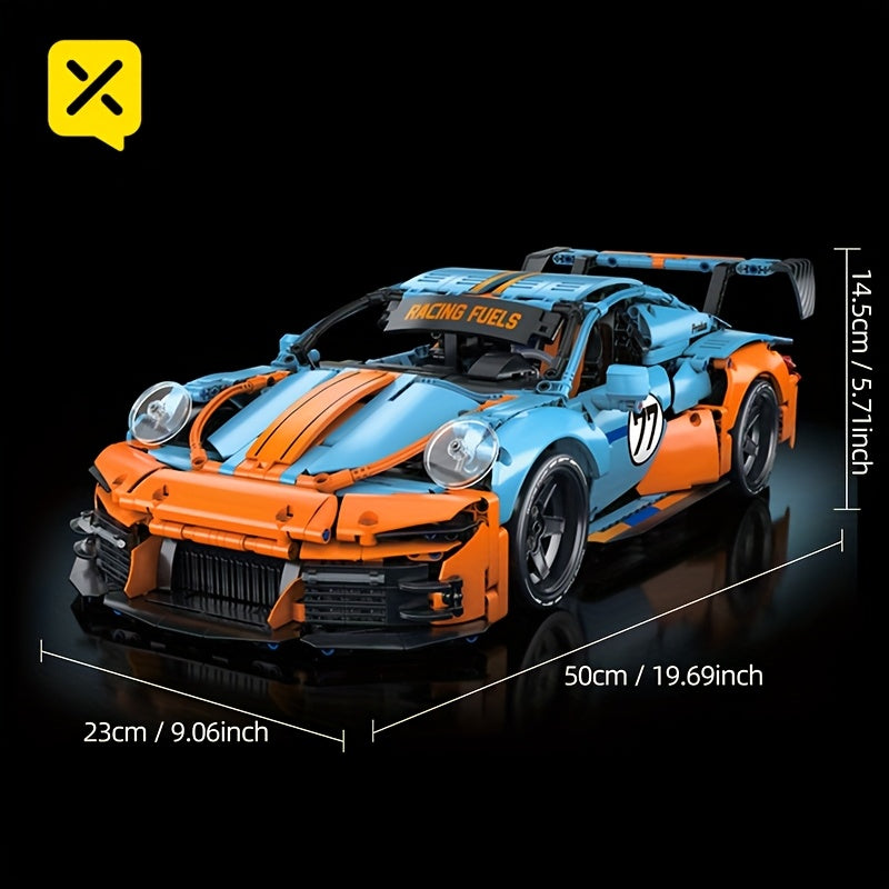 ¡Bloques de construcción de superdeportivo ciberpunk 1:14! Las partículas de precisión se ensamblan fácilmente, la carrocería aerodinámica se asemeja al diseño original del coche y la forma suave perfila la textura mecánica genial