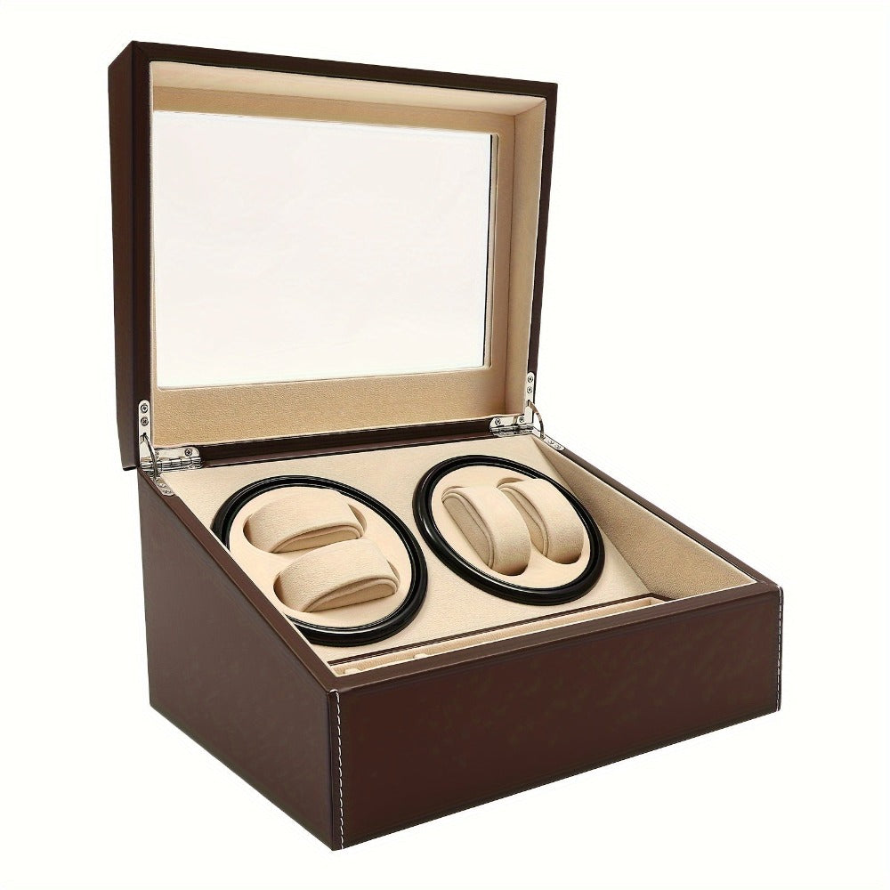 Caja de almacenamiento para relojes marrón, estuche para 4+6 relojes de hogar, decoración del hogar