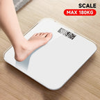 Báscula Inteligente para Peso Corporal, Báscula de Baño de Alta Precisión - Capacidad de 181.44 KG, Tecnología Step-On, Pantalla LCD - Alternación Entre Tres Unidades (St/Lb/Kg) - Plataforma Grande de 25.4cm (Sin Batería)