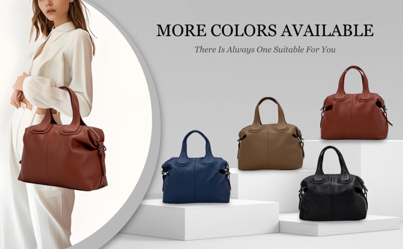 Bolso de Hombro Tote Suave y Cómodo de Color Sólido, Bolso de Uso Diario y Combinable para Mujeres