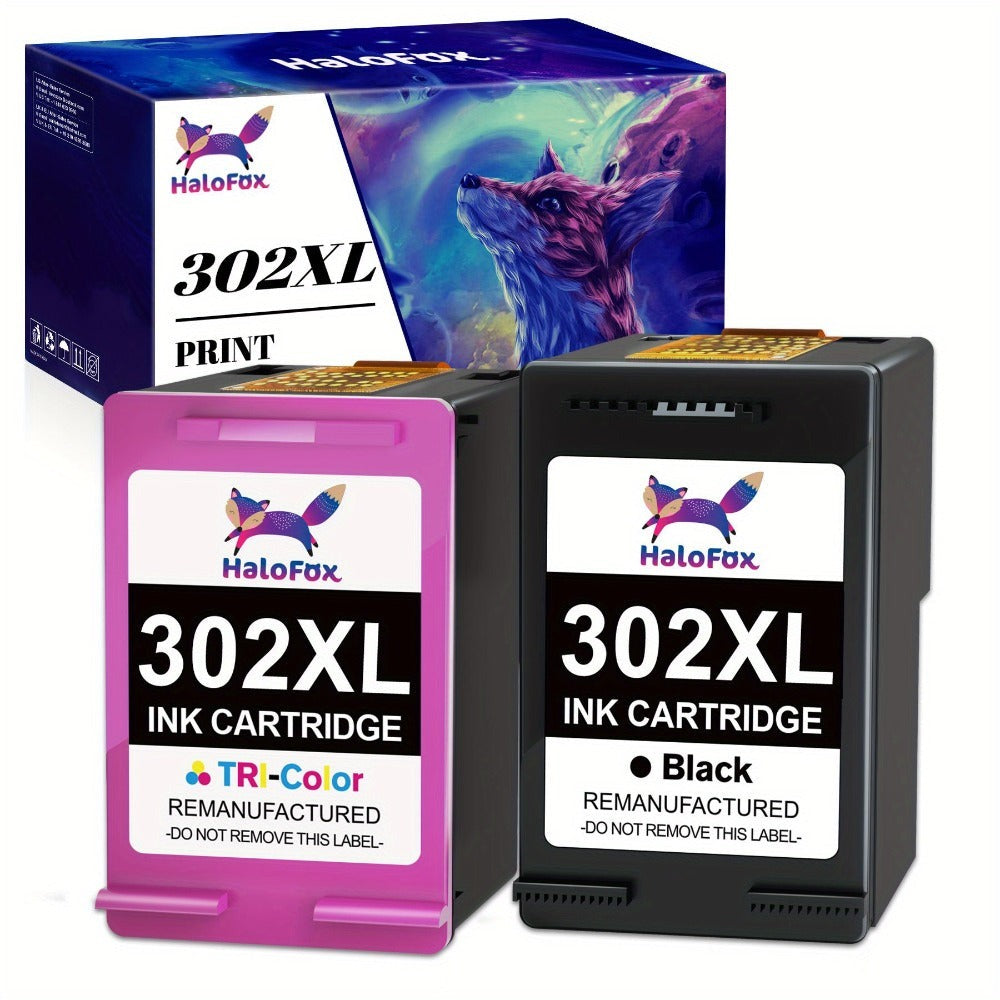 2 Paquetes Compatibles HP 302XL HP 302 Multipack Cartucho de Impresora para HP DeskJet 1110, DeskJet 2130 3630 3636 3639, OfficeJet 3830 3831 3833, OfficeJet 4520 4525 4527 4650 4652 4655 5230, Envy 4520 4525