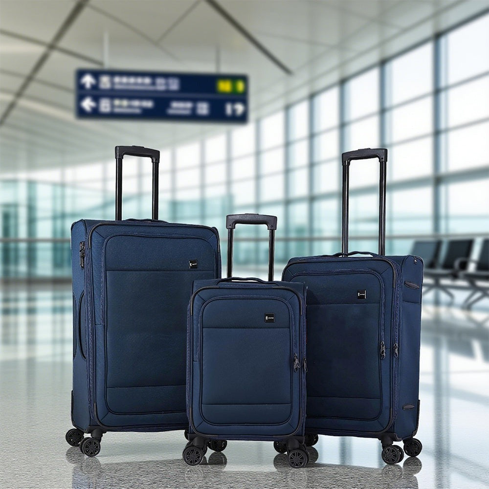 Maleta de viaje de tela de 3 piezas con asa telescópica, ligera y con ruedas, ideal para viajes, mudanzas y acampadas. Equipaje familiar combinado, 20"/26"/30"