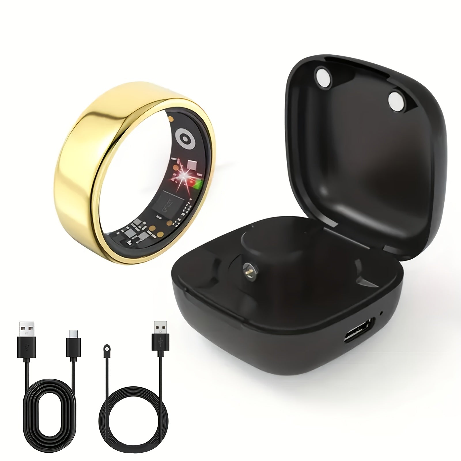 [dukou] Nuevo Anillo Inteligente con Compartimento de Carga, Fitness, Pasos, Distancia, Calorías, Sueño, Ejercicio, Compatible con iPhone y Android, Carga USB, Regalo Ideal para San Valentín/Año Nuevo