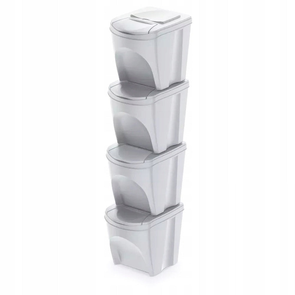 Set de 4 cubos de basura KEDEN SORTIBOX papelera reciclaje volumen 4x25L