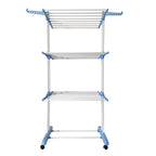Tendedero Ropa Plegable Vertical XXL Nyana Home Ruedas Pivotantes 360º Multifuncional 4 Niveles y Alas Plegables Hasta 20 Metros de Secado Secadora de Ropa Tendedero de Ropa Tendal Exteriores Interiores Alas Laterales Plegables