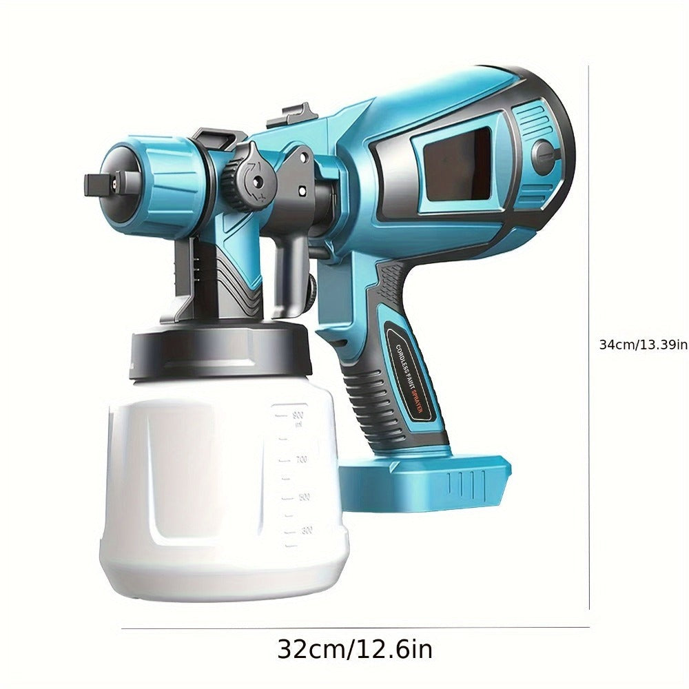 Pistola de pintura inalámbrica compatible con batería Makita de 18V, pistola rociadora de pintura eléctrica de 1000ML con 2 baterías de iones de litio de 3000Mah, aguja de rociado y boquilla de cobre puro, pistola rociadora para cercas, paredes, techos, m