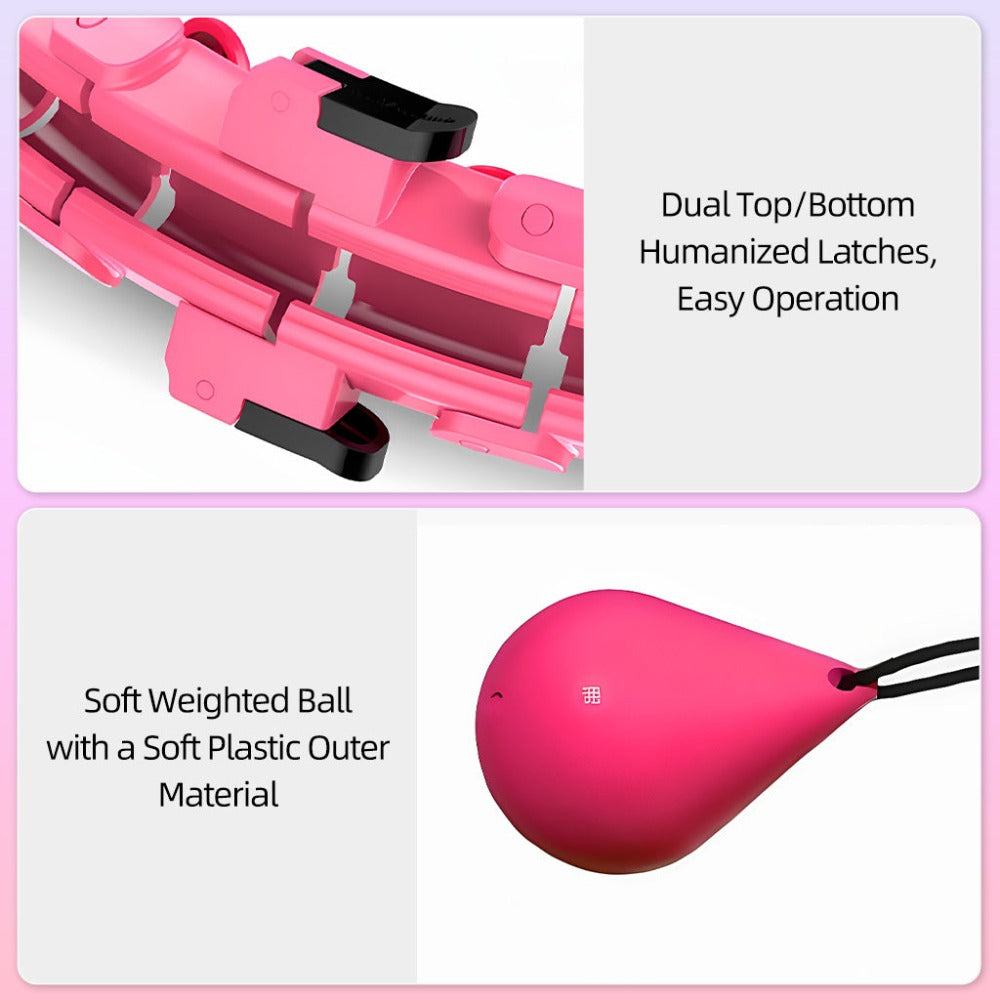 Cinta de fitness inteligente ajustable con bola hueca desmontable, cintas pesadas para pérdida de peso, talla grande 46 pulgadas/117 cm, incluye 24 enlaces desmontables y entrenador de cintura para mujeres. Nudo desmontable para ejercicios en casa, dispon