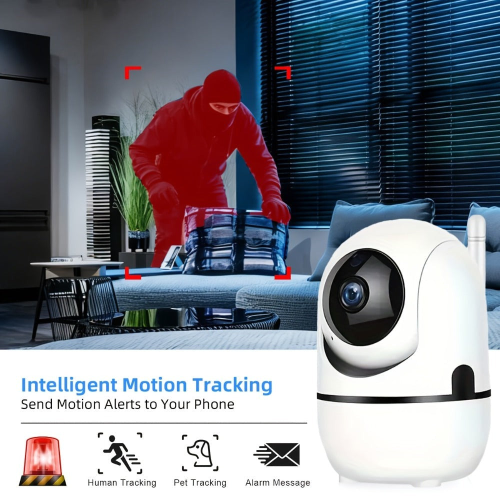 Cámara de seguridad inteligente para interiores, cámara IP inalámbrica con visión nocturna, seguimiento automático y detección de movimiento, WiFi de doble banda, aplicación móvil compatible, conector USB para monitor, vigilancia adecuada para smartphones