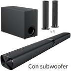 Barra de sonido con subwoofer, barra de sonido para Smart TV, con graves profundos, aumento de volumen y 3 modos de ecualizador, conexión inalámbrica/ARC/óptica/AUX, barra de sonido desmontable con control remoto por infrarrojos