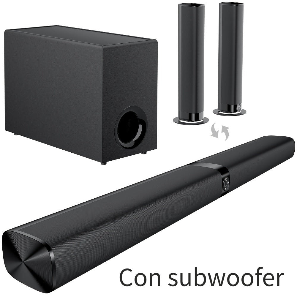 Barra de sonido con subwoofer, barra de sonido para Smart TV, con graves profundos, aumento de volumen y 3 modos de ecualizador, conexión inalámbrica/ARC/óptica/AUX, barra de sonido desmontable con control remoto por infrarrojos