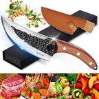 1 cuchillo de cocina de 12.2 pulgadas con orificio, hoja afilada de acero inoxidable y mango cómodo. Ideal para cortar verduras, frutas, carnes, pescado y para deshuesar o asar a la parrilla. Fácil de transportar y una excelente opción de regalo.