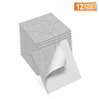 12 piezas de paneles acústicos rómbicos autoadhesivos, paneles de pared de alta densidad, paneles de pared de listones