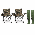 Pack de 2 Sillas de Camping Plegable, Silla Portátil Resistente para Exterior, Jardin, Playa, Terraza, Con Reposabrazos, Fácil Transporte 80x45x80cm