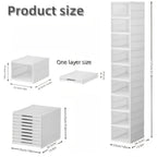 Cajas de zapatos apilables, contenedores de almacenamiento de plástico grueso de 6/9 niveles – Estante de zapatos plegable y abatible con diseño de tapa abatible, no requiere montaje, diseño vertical que ahorra espacio, apto para zapatillas/botas/tacones