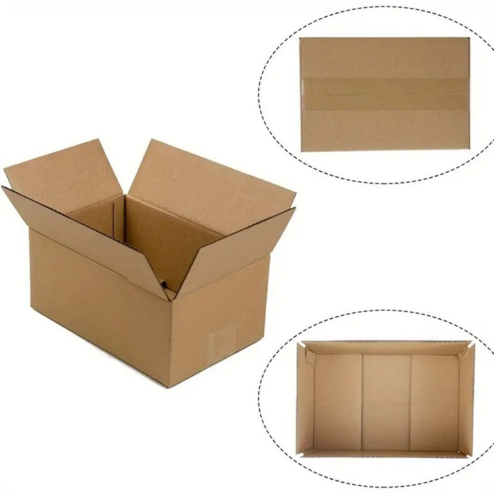 Caja de cartón marrón ondulado (Pack de 12-20 unidades) – 5 tamaños disponibles – Embalaje resistente para envíos y mudanzas – Fabricado en España