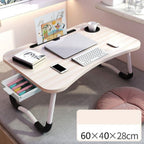 Bandeja para Cama, Mesa Plegable de Desayuno con CAJON Mesa Ordenador Portátil Multifunción Mesa de Ordenador portátil para Cama y sofá