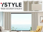 Cortinas opacas YSTYLE 2, método de colgante perforado, protección solar, protección de la privacidad, aislamiento térmico, reducción de ruido, adecuadas para diversas decoraciones de interiores como dormitorios, salas de estar y restaurantes