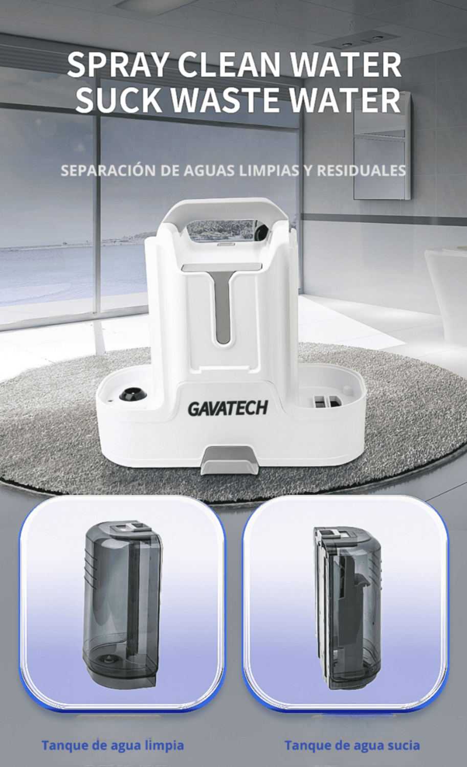 Aspirador limpia tapicerías y alfombras Limpiador de manchas multisuperficie, máquina para limpiar tapicerias, sofás, moquetas, cristales. Aspiradora de agua tapiceria con 5 accesorios