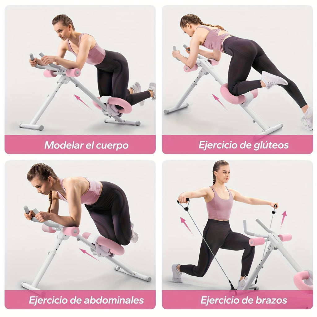 Máquina de entrenamiento abdominal, equipo para ejercicios de core, entrenador ajustable para uso en gimnasio en casa, entrenador de abdominales plegable, máquina de ejercicio que apunta a abdominales, brazos, piernas y glúteos, entrenador de core y abdom