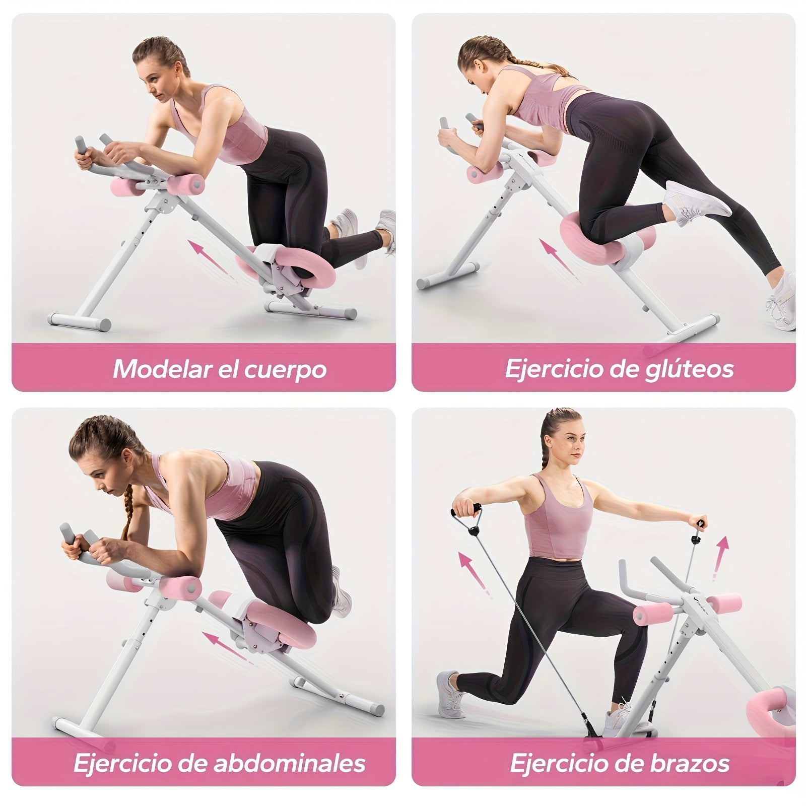 Máquina de entrenamiento abdominal, equipo para ejercicios de core, entrenador ajustable para uso en gimnasio en casa, entrenador de abdominales plegable, máquina de ejercicio que apunta a abdominales, brazos, piernas y glúteos, entrenador de core y abdom