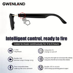 Gafas de Audio Inteligentes Multifuncionales con Altavoz Integrado y Tecnología Soundwave, Compatibles Con Llamadas Inalámbricas, Responder/Rechazar llamadas, Escuchar Música en las Gafas, Control por Foto, 85mAh*2 Batería Grande, Gran Autonomía, Diseño E