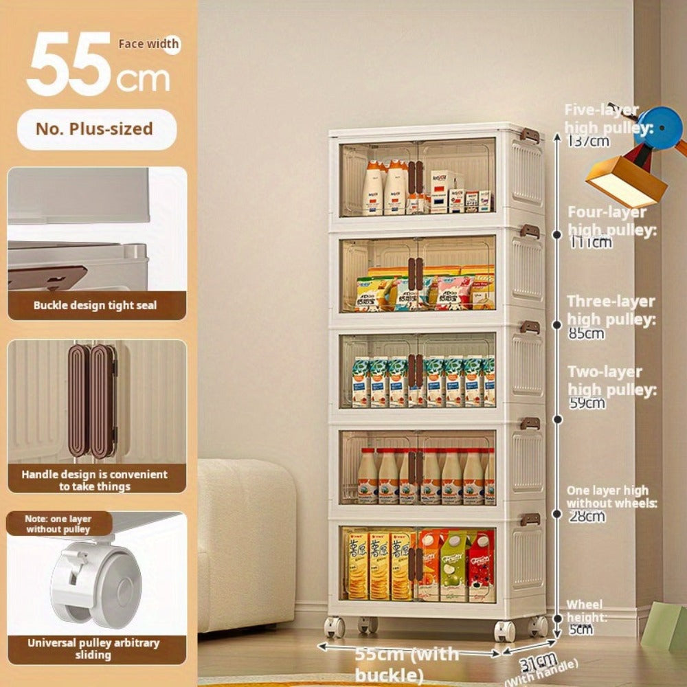 Armarios de almacenamiento de 3/4/5 niveles, gabinete plegable de alta capacidad - Solución de almacenamiento multifuncional para el hogar/oficina, diseño plegable rápido, fácil de plegar, utilización eficiente del espacio