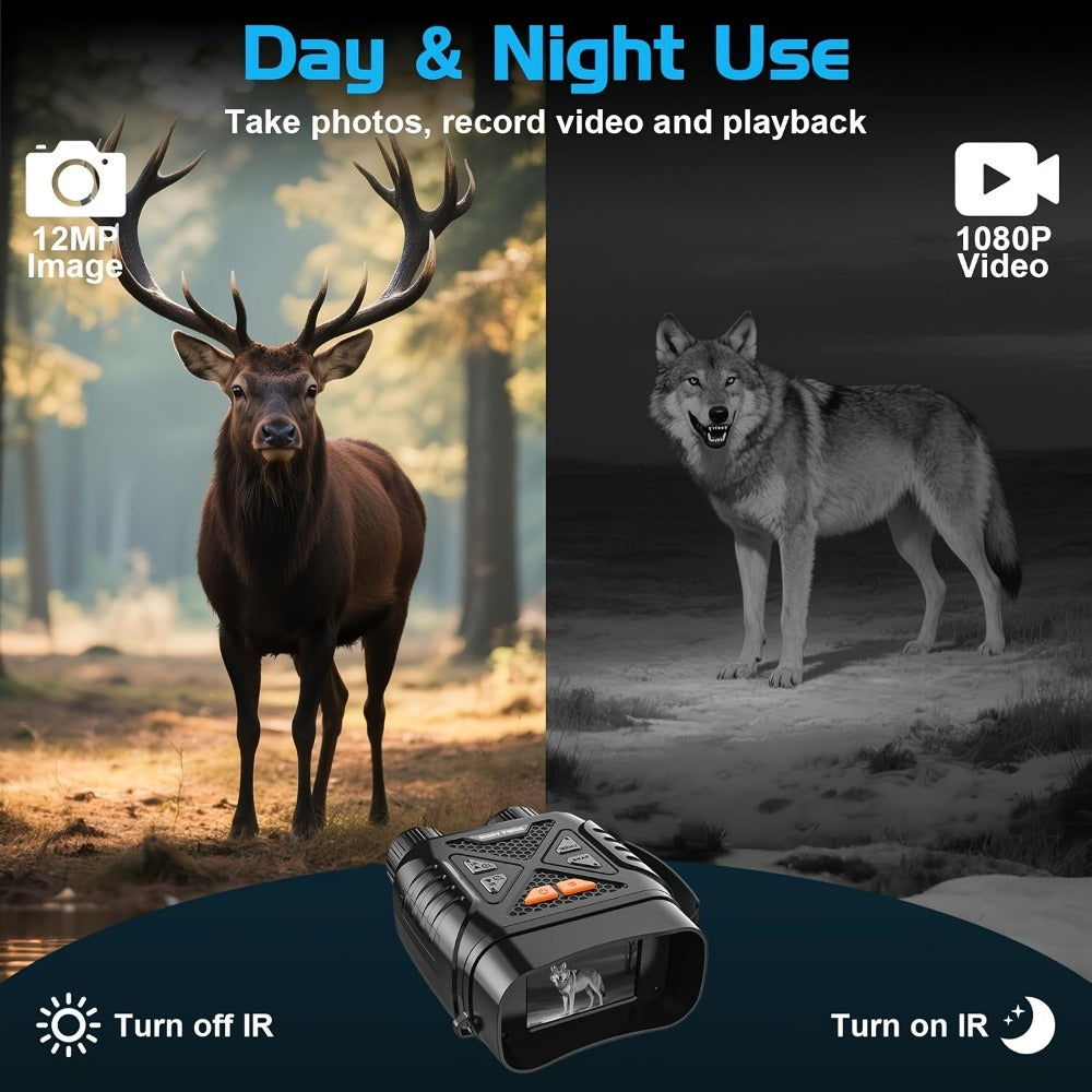 Gafas de visión nocturna para adultos, binoculares 1080P con cámara, gafas infrarrojas para cazador, dispositivos tecnológicos geniales para acampada/náutica, regalo de electrónica digital, regalos de caza para hombre/papá/esposo