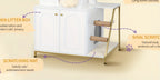 Árbol para Gatos con Gabinete para Caja de Arena, Gabinete para Gatos, Casa Moderna para Gatos 4 en 1 con Plataforma Grande, Casa para Gatos con Rascador de Sisal, Postes, Escaleras y Pompón, Cojines Lavables, Marfil Claro/Blanco