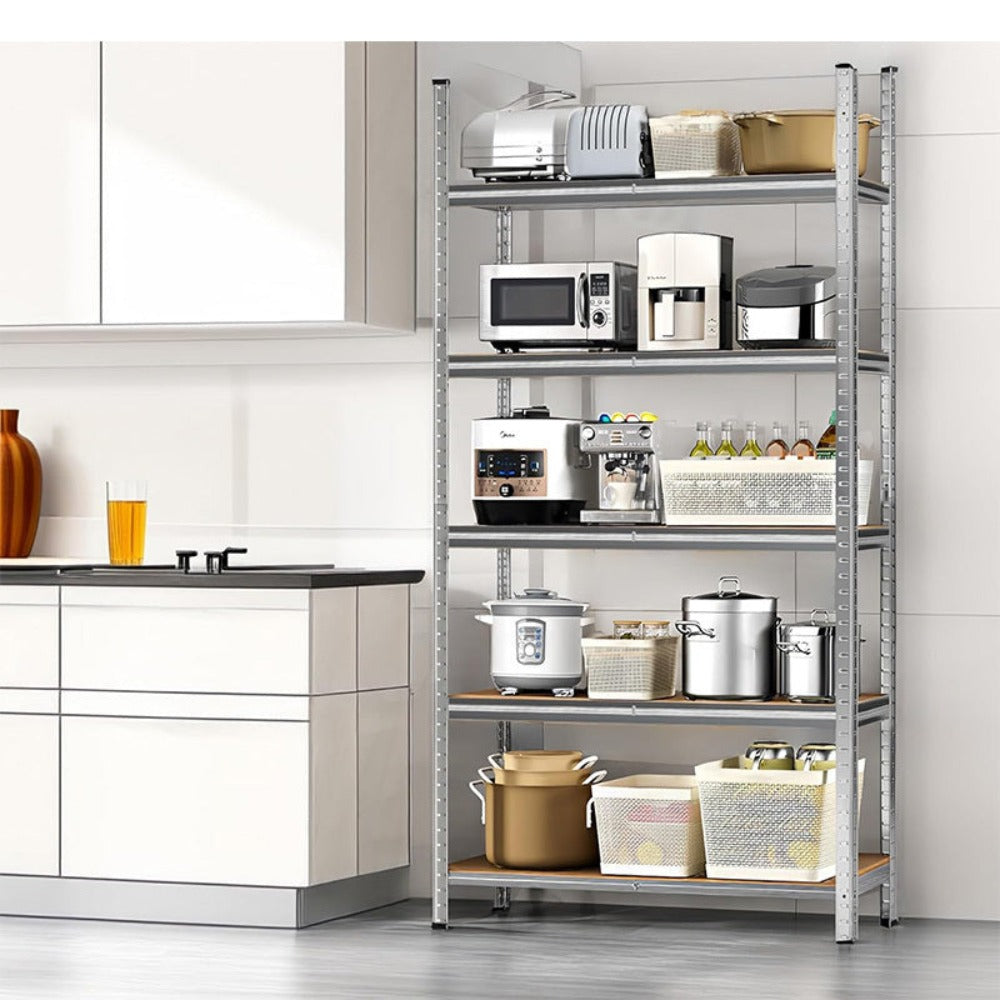 Estantería Multifuncional de 5 Capas | Estantería multifuncional de 5 pisos | adecuada para cocina, garaje, almacén o supermercado (1 o 2 unidades) | tamaño: 180x90x40 cm | convertible en mesa de trabajo | cubo de fibra de densidad media | muy adecuado pa