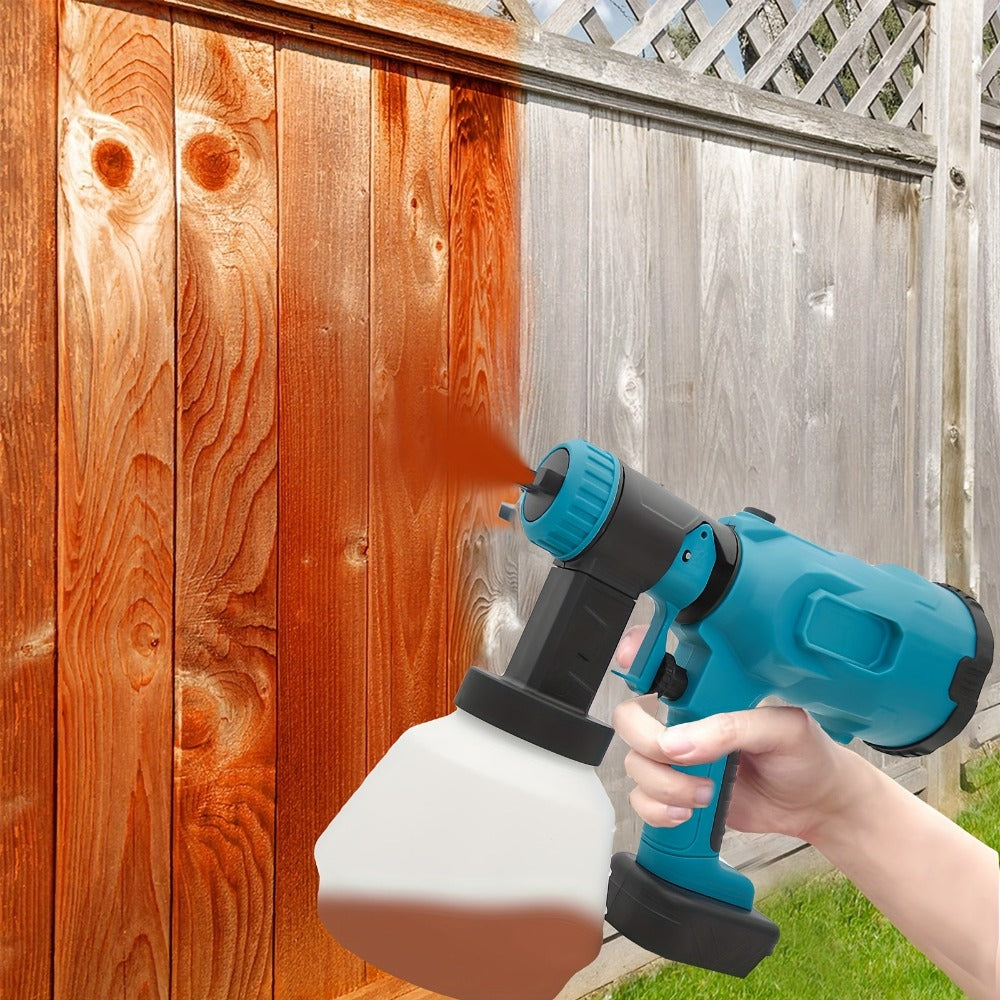 Pistola de pintura inalámbrica de 1000ml con 2 baterías, pistola de pintura HVLP inalámbrica de 300W para batería Makita de 18V, pistola de pulverización eléctrica de batería, 4 boquillas, 3 modos de pulverización para eliminación de óxido en metal, vidri