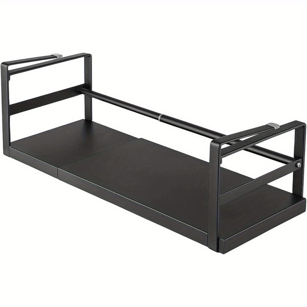 Estante de almacenamiento ajustable para colocar debajo del mueble, organizador de cocina expandible de 45 a 63 cm, estante colgante de metal para especias, frascos, cuencos, organizador que ahorra espacio para cocina, despensa o baño, estantes multiusos