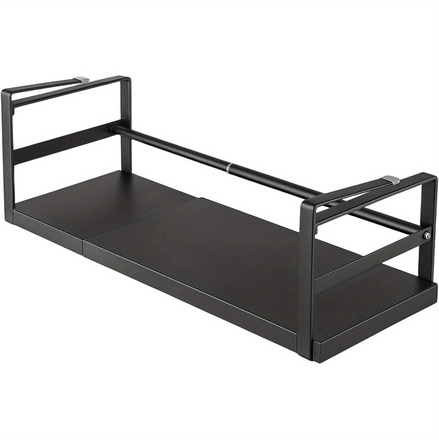 Estante de almacenamiento ajustable para colocar debajo del mueble, organizador de cocina expandible de 45 a 63 cm, estante colgante de metal para especias, frascos, cuencos, organizador que ahorra espacio para cocina, despensa o baño, estantes multiusos