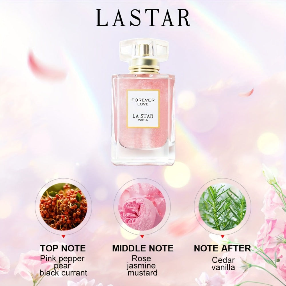 LASTAR Premium Eau De Parfum Floral - 55ml Rosa Brillante Delicado, Inspirado en Fragancias de Diseñadores de Lujo, Armonía Floral de Rosa, Jazmín y Vainilla, Enmascarar Olores, Regalos de Cumpleaños, Presentes para Fiestas