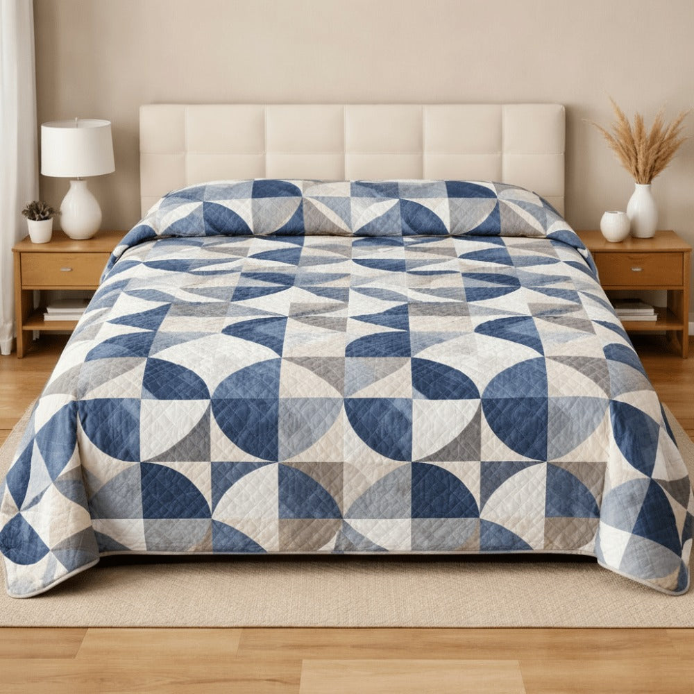 Colcha Bouti Microfibra Reversible Estampada – Colcha Verano y Entretiempo Ligera y Transpirable, Acolchado Pinsónico para Todas las Estaciones, Sin Fundas de Almohada