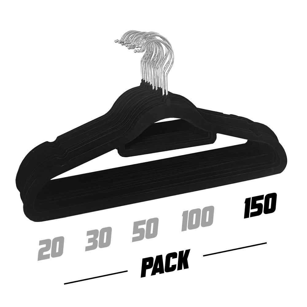 Perchas de Terciopelo Antideslizantes Ultra Finas con Gancho Giratorio 360 Grados para Ropa Nyana Home – Pack de 20, 30, 50, 100 o 150 Unidades – Perchas Delgadas de Alta Resistencia con Diseño Antideslizante para Camisas, Pantalones, Blusas y Vestidos –