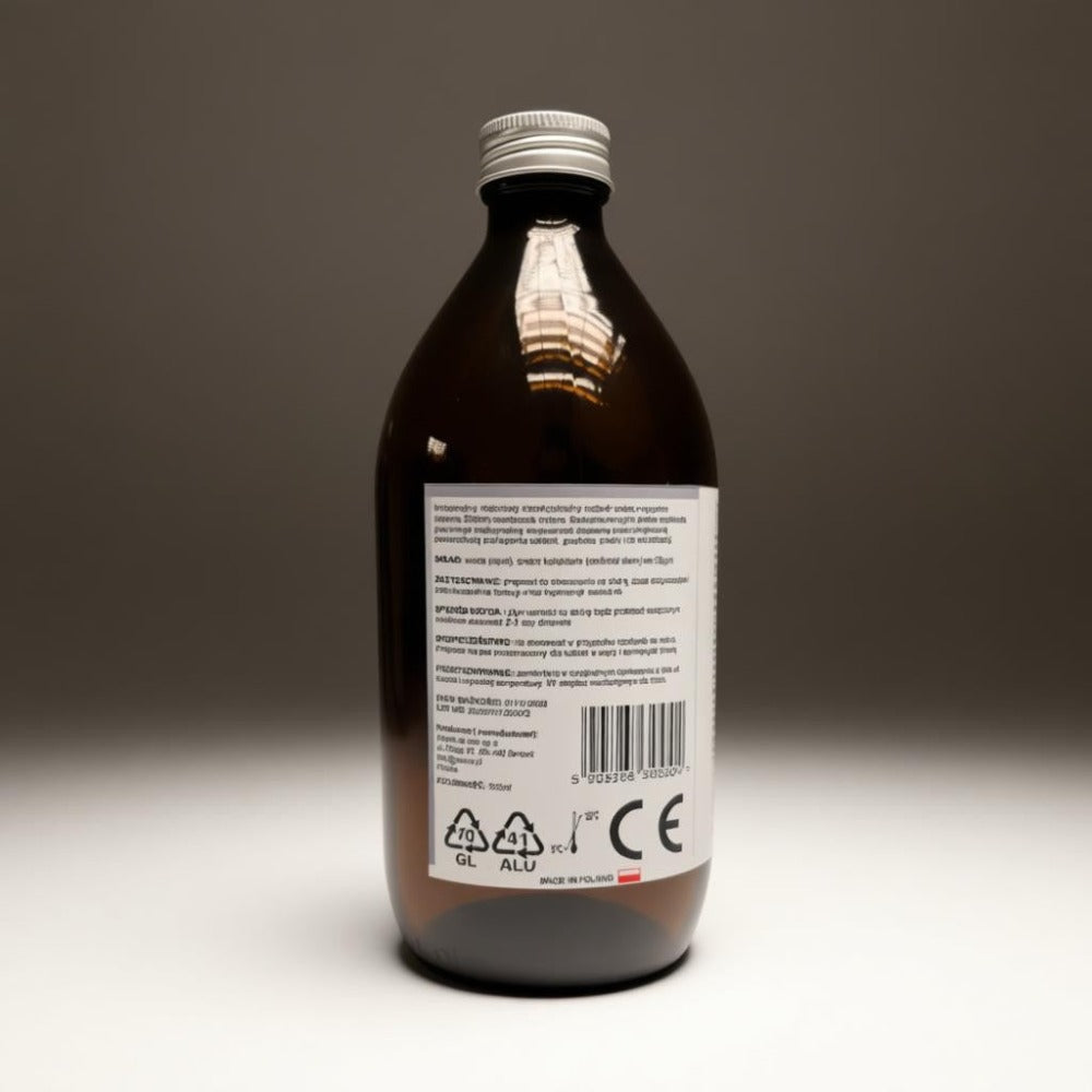 Botella de Vidrio de Plata Coloidal 500ml, Solución Líquida de Plata Nano 25 ppm Ag25