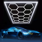 Luz LED para garaje | Paquete de 14 luces hexagonales tipo panal con marco, estilo moderno 680W 72420LM LED para lámpara de techo de garaje con
