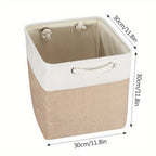 Contenedor de Almacenamiento Plegable con Asas, Cesta de Tela para Organizar Estantes, Gabinetes y Armarios; Robusto y Ligero para la Organización del Hogar, Cestas para Estantes