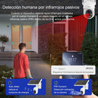 Cámara de seguridad exterior XIAOVV P6, sistema de vigilancia sin varillas WiFi con visión nocturna HD 1080P, audio bidireccional, alertas de detección de movimiento, panel solar, adecuada para CCTV empresarial, con aplicación y montaje en pared