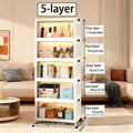 Armario plegable de 5/4/3 niveles, el contenedor de cocina, caja de almacenamiento grande de doble apertura, accesorios para gabinetes, muebles con cubierta y ruedas, armario grande para guardar ropa, snacks, libros, contenedor plegable para el hogar, la