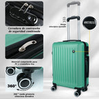 Maleta De Cabina Exclusiva Para Vuelos Europeos, Ideal Para Vacaciones De Verano Y Viajes A La Playa. Dimensiones Precisas De 55×40×20 Cm, Diseño Rígido Resistente Con 4 Ruedas Giratorias 360°, Tirador Telescópico Suave Y Cerradura De Seguridad. Ligera Y