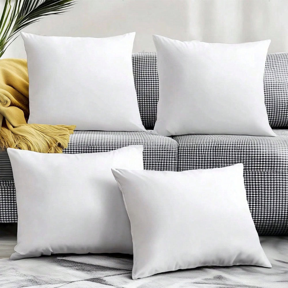 2/4 piezas de almohadas cuadradas suaves y esponjosas con cierre de cremallera desmontable - 45X45/50X50 cm, cojines decorativos multiusos para todas las estaciones, adecuados para camas, sofás, decoración del hogar - Estilo moderno